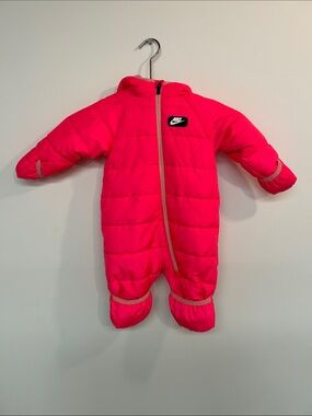 Nike Bright Pink Infant Puffer One-Piece Footie